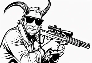 capricorn with sunglasses and a shotgun tattoo idea