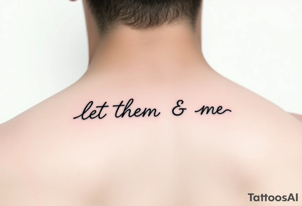 Fine line dainty cursive tattoo with the saying let them & let me tattoo idea