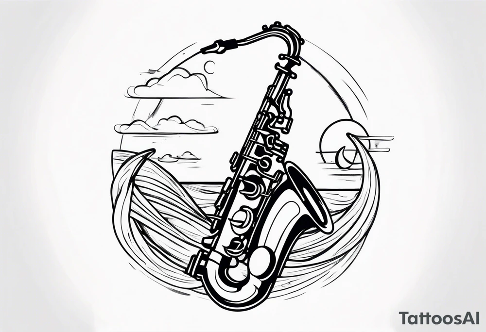 soprano sax ocean tattoo idea