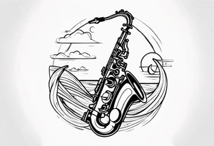 soprano sax ocean tattoo idea