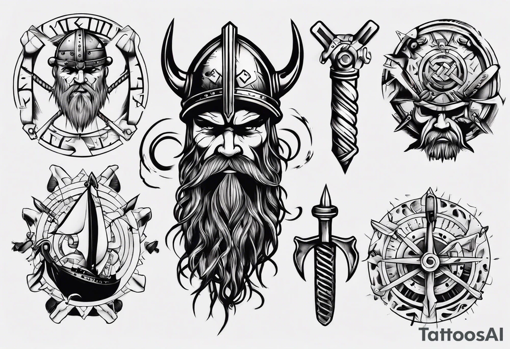 Viking mechanic tattoo idea