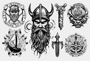 Viking mechanic tattoo idea