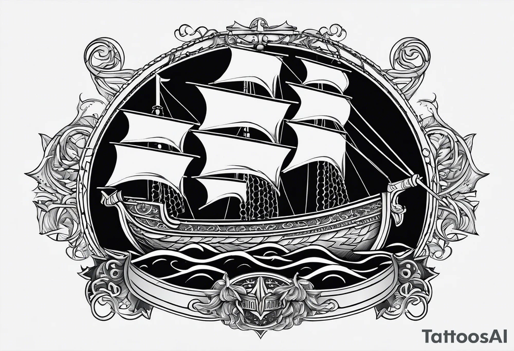 viking ship fenrir tattoo idea