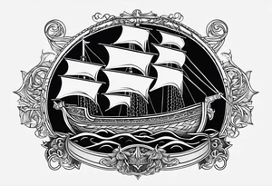viking ship fenrir tattoo idea