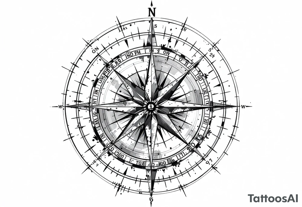 A compass that has a significance to Africa or Nigeria. On the top of the compass write a random longitude. On the bottom of the compass write out a random latitude tattoo idea