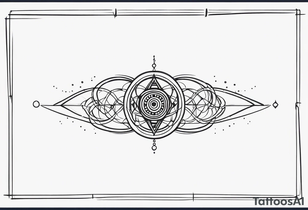 armband tattoo, masculine, narrow, horizontal with quantum bound atoms pattern tattoo idea