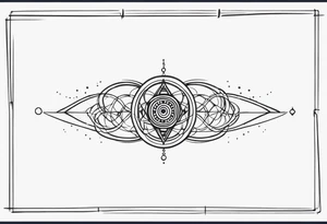 armband tattoo, masculine, narrow, horizontal with quantum bound atoms pattern tattoo idea