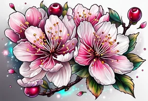 Cherry blossom flower galaxy tattoo idea