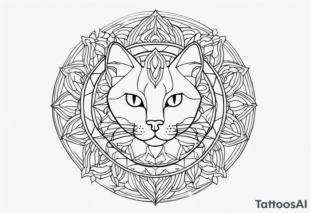 Cat mandala tattoo idea