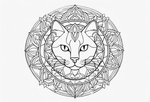 Cat mandala tattoo idea