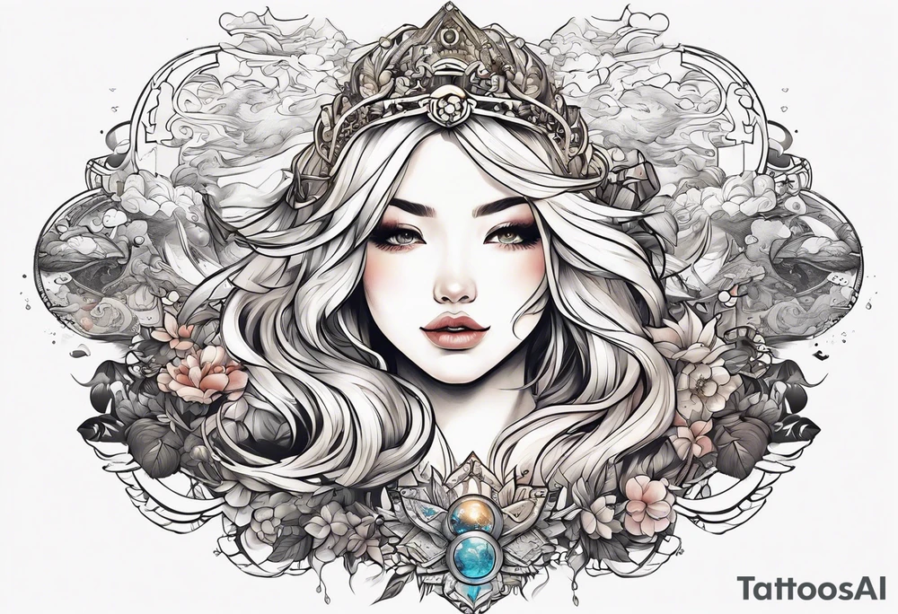 Most beautiful petite golden haired girl getting beamed down to earth from the mother ship tattoo idea