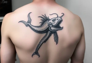 realistic underwater poseidon tattoo idea