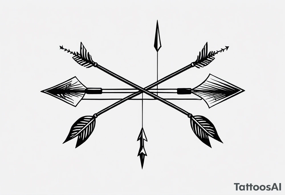 Two minimalist arrows that point towards each other when placed side by side, symbolizing direction and always being there for each other tattoo idea