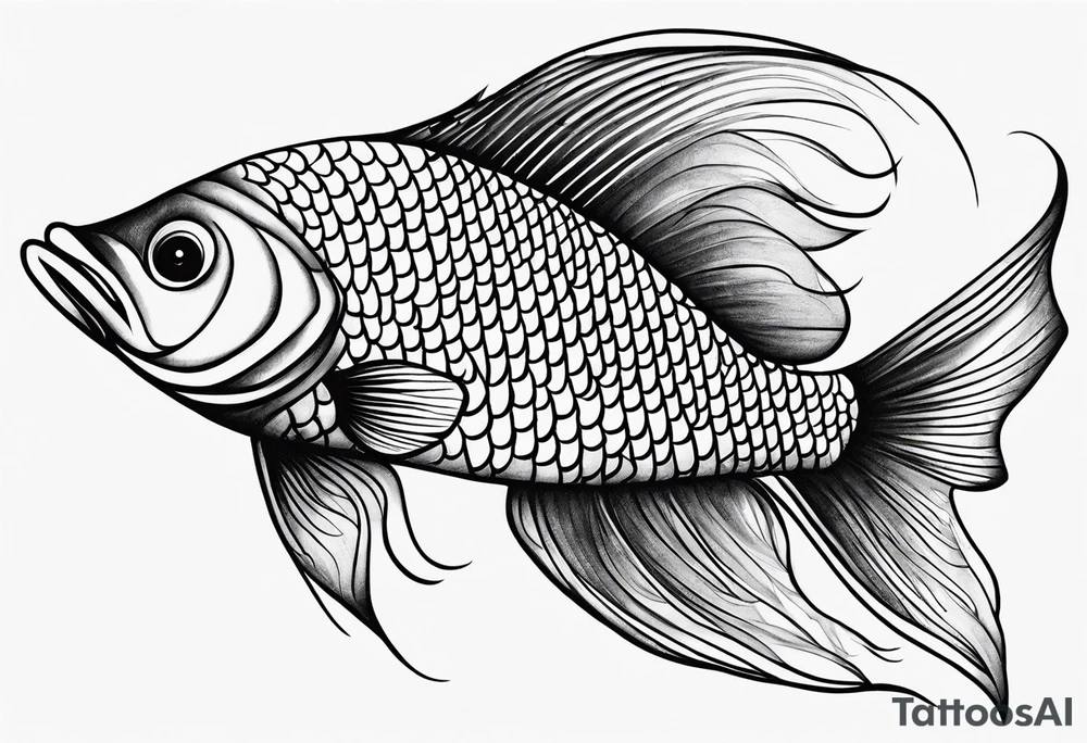 fish scale pattern tattoo idea