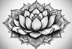 Lotus flower surrounded by a mandala tattoo idea