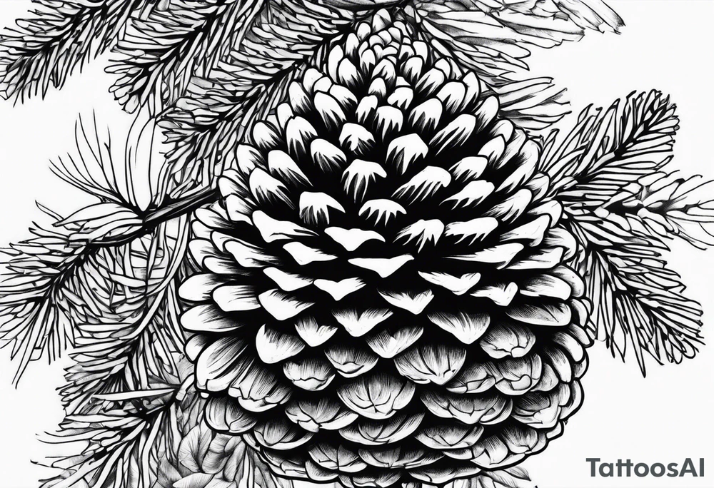 Trees with pine cone tattoo idea