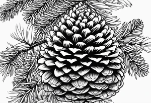 Trees with pine cone tattoo idea