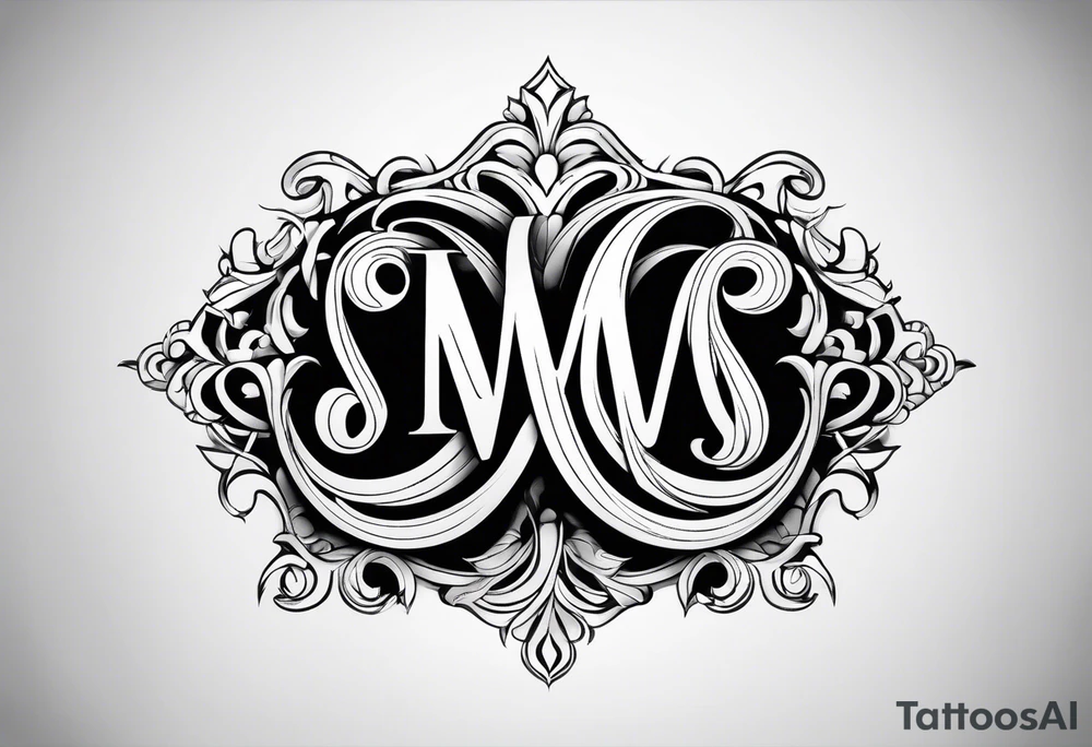 Letters M and S with infinity symbol tattoo idea