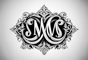 Letters M and S with infinity symbol tattoo idea