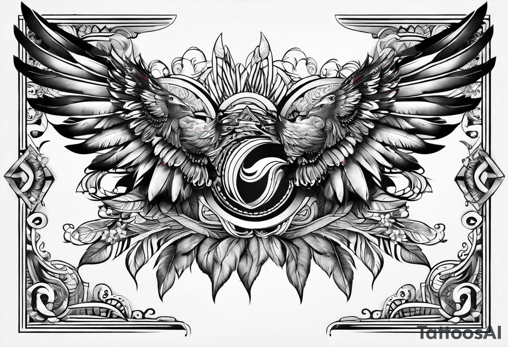 2 feathers tied together tattoo idea