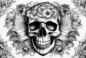 visceral heart fusioned with skull
half heart half skull tattoo idea