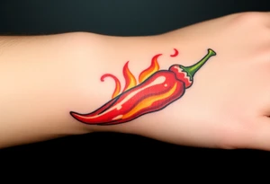 Chili pepper fire tattoo idea