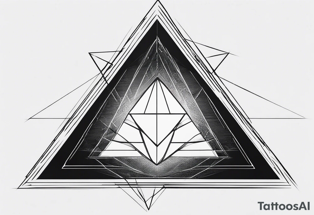 A triangle with nothing inside of it very simple, just 5 lines tattoo idea