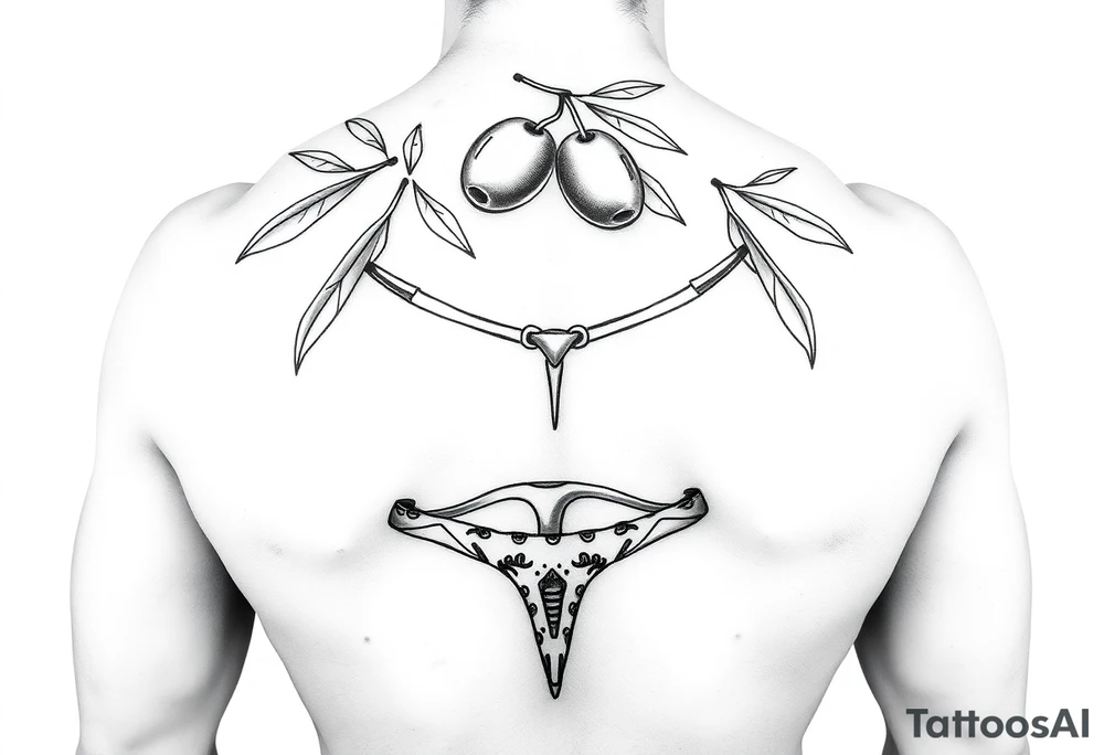 An olive wearing a thong tattoo idea