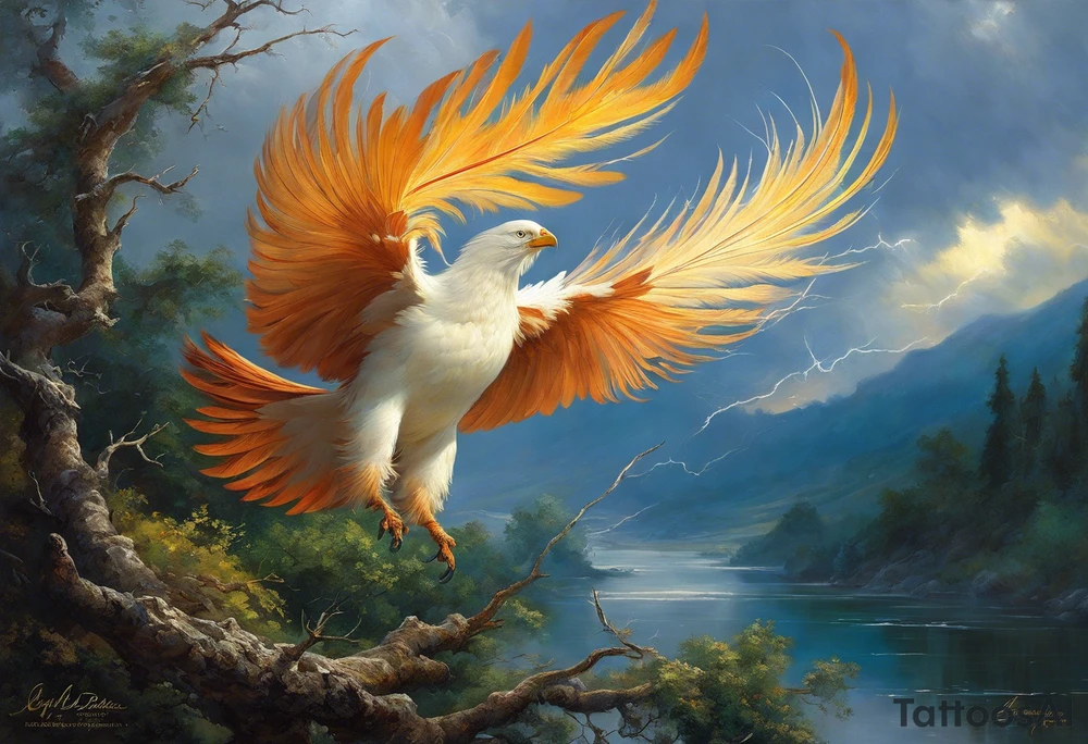 Going up the left arm, at elbow height there are feathers moving under the action of the wind. The feathers interact with tree branches that advance towards the left hand. A little higher, close to the shoulder, lightning and thunder begin to appear, interacting with the feathers and branches. The feathers converge into a vortex of energy from which an owl's head is revealed, which is on the left chest. The branches go to the back, where they converge into a solid and psychedelic element that brings together different elements related to the energy of the creation of life: womb, rebirth, spirals, torus, sun and representations of the earth, including a house that can be clearly seen being built of earth. tattoo idea