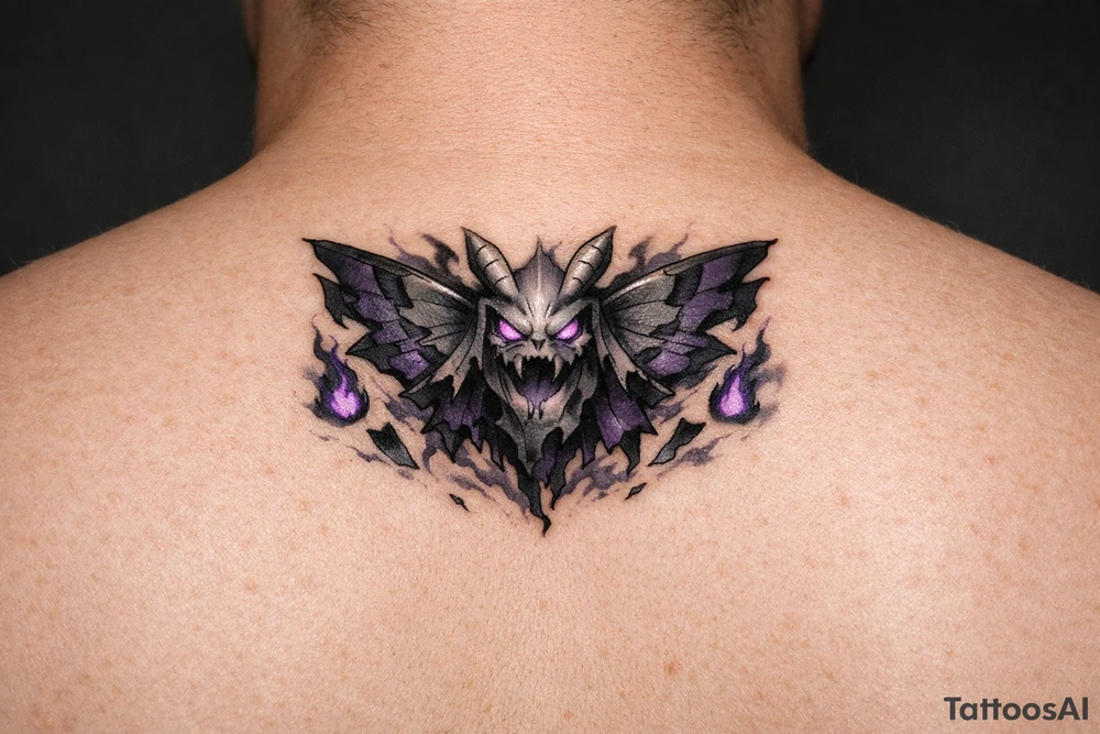 Powerful dustox ghost pokemon tattoo idea