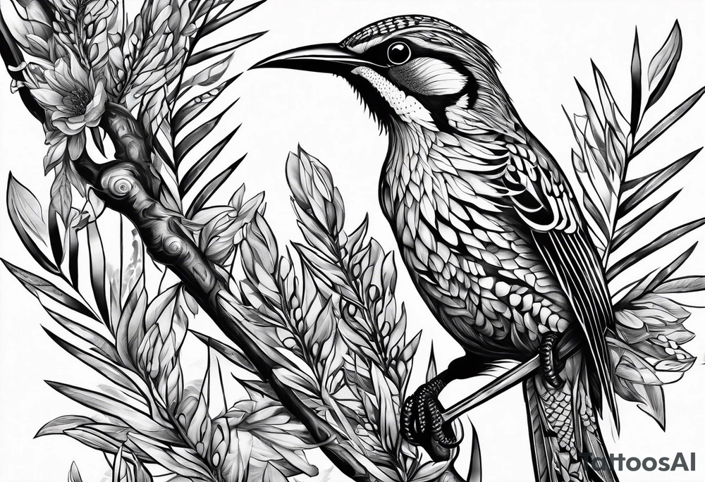 wattlebird tattoo idea