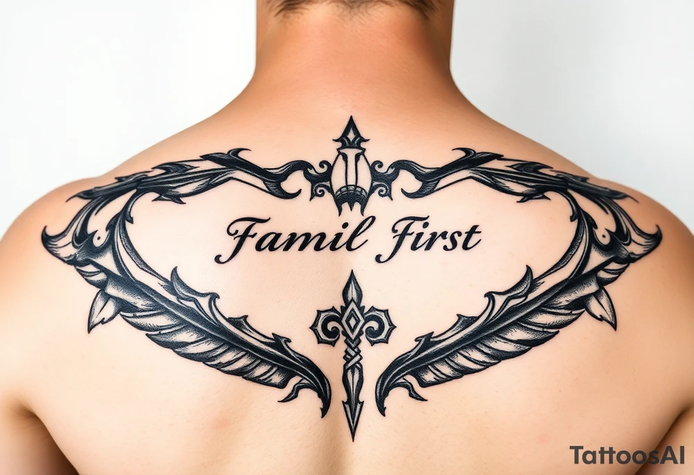 Symbolizes strength, “family first”, mortality, and mental health healing tattoo idea