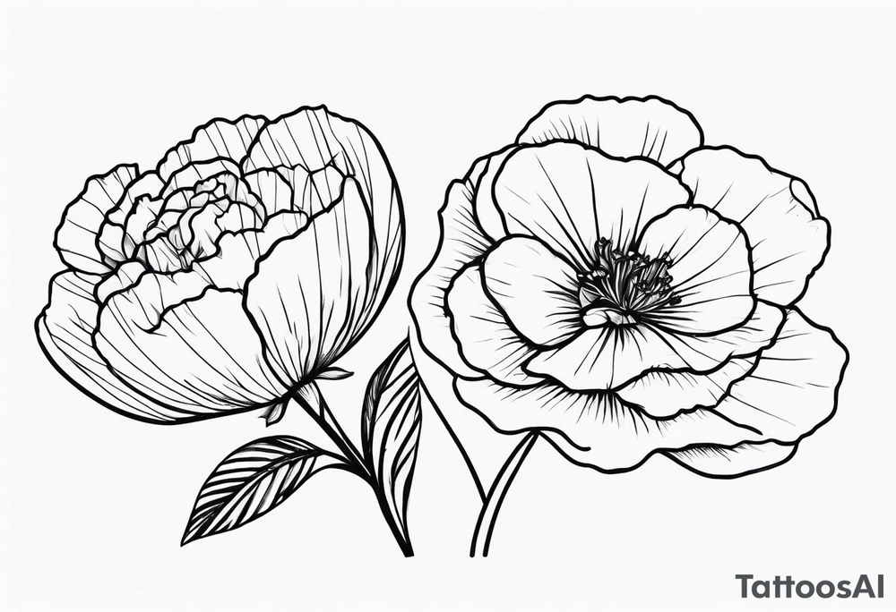 Flower heads of primrose 2 carnation and rose together tattoo idea