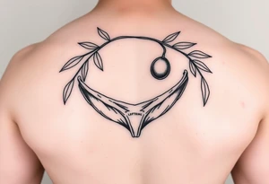 An olive wearing a thong together tattoo idea