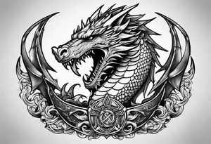 Valhalla sword ship dragon head tattoo idea