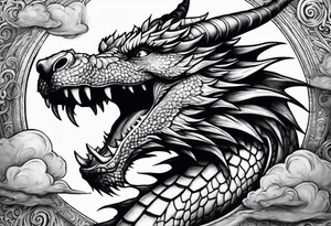 Fluing Dragon eat the moon tattoo idea