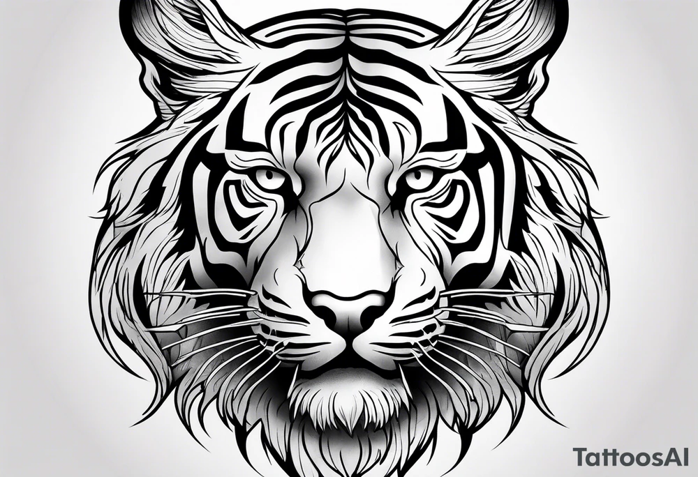 the skeleton of a tiger tattoo idea