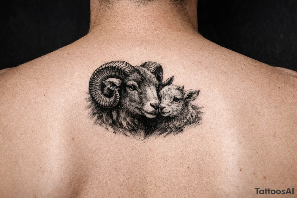 Mother ram baby ram tattoo idea
