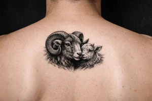 Mother ram baby ram tattoo idea
