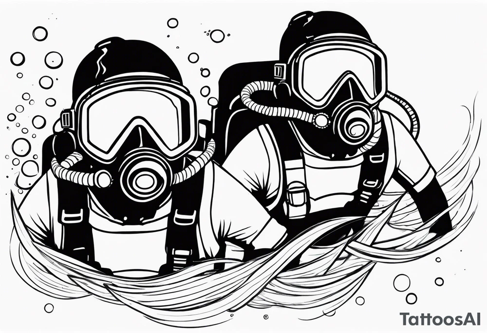 scuba divers tattoo idea