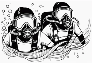 scuba divers tattoo idea