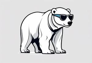 Polar bear standing on two legs wearing a winter hat and snow goggles tattoo idea