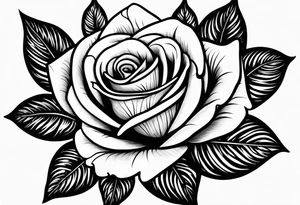 human hand holding on to a single rose stem tattoo idea