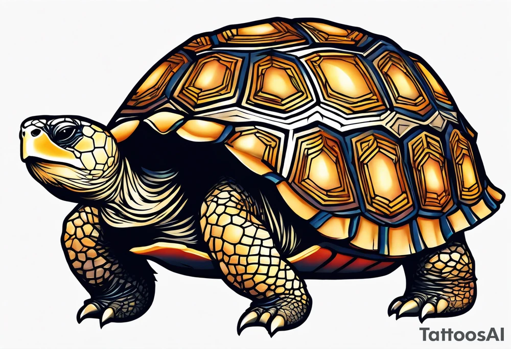 tortoise knee cap tattoo idea