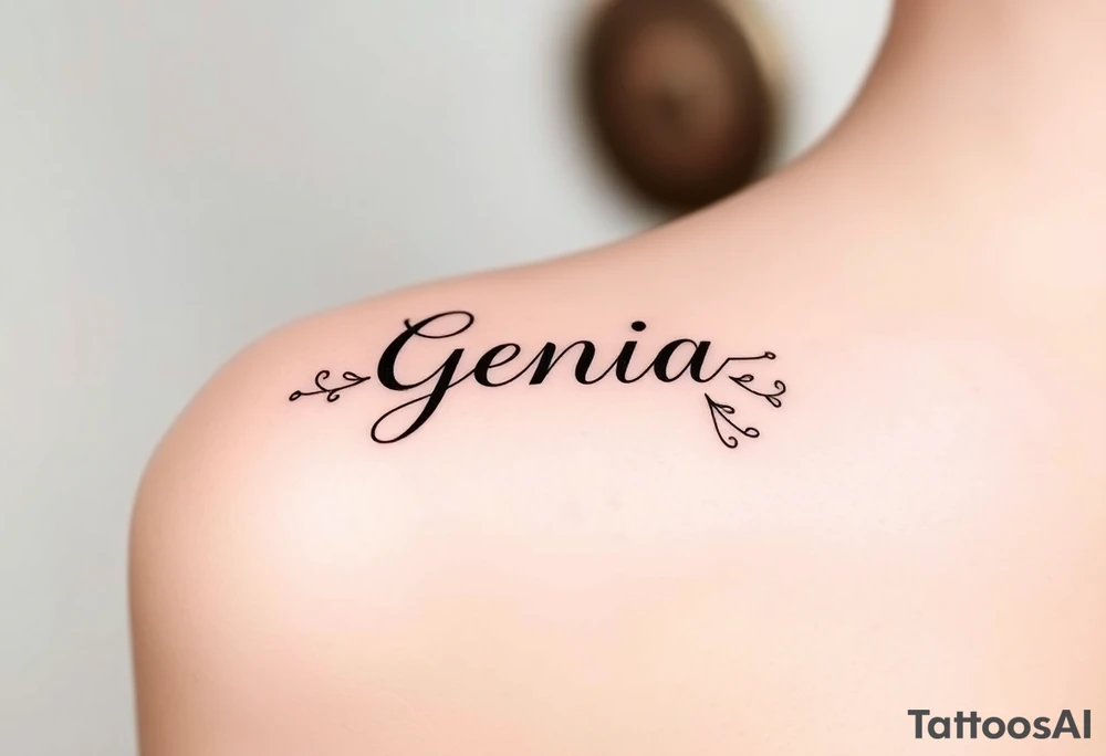 Tattoo with name Genia tattoo idea