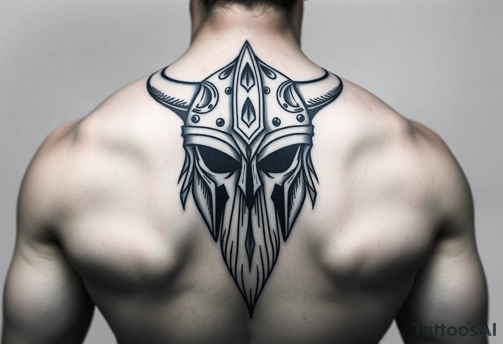 Larhe vikings helmet without face tattoo idea
