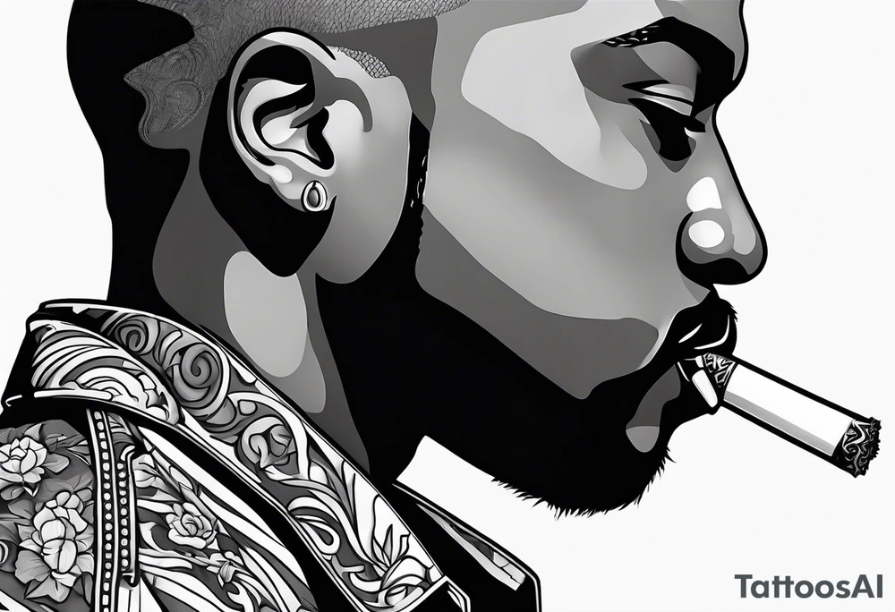 Kanye West smoking cigarette tattoo idea
