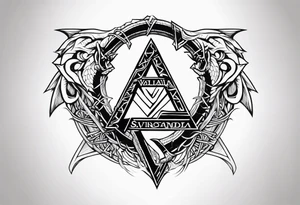 Valhalla sword chain barbed wire
 dragon axe Valknut tattoo idea