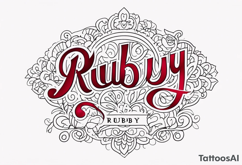 Generate a girly tattoo with the name of: Ruby tattoo idea