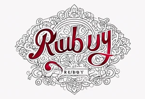 Generate a girly tattoo with the name of: Ruby tattoo idea